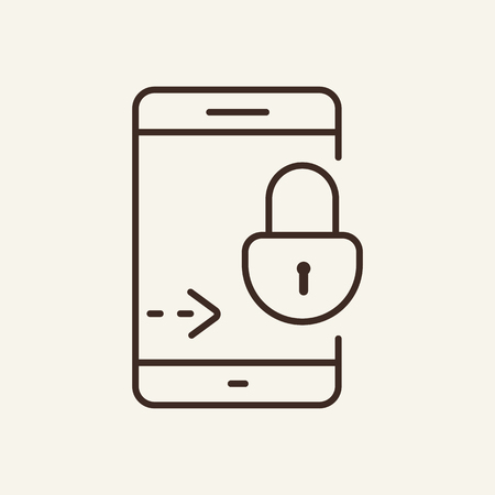Locked screen line icon. Password, smartphone, security. Phone concept. Vector illustration can be used for applications, pictograms, interfaceのイラスト素材