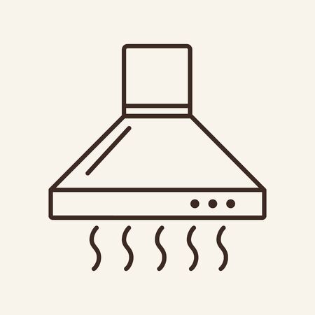 Cooker hood line icon. Exhaust, steam, fan. Cooking concept. Vector illustration can be used for topics like kitchen, appliance, equipmentのイラスト素材