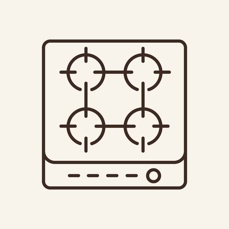 Cooker line icon. Top, burner, stove. Cooking concept. Vector illustration can be used for topics like kitchen, appliance, equipmentのイラスト素材