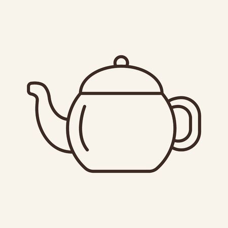Teapot line icon. Tea, coffee, hot beverage. Cooking concept. Vector illustration can be used for topics like tea break, cafe, kitchenのイラスト素材