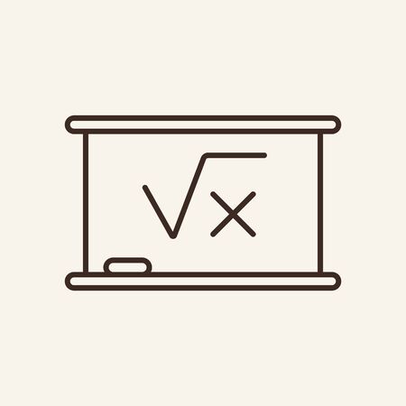 Blackboard line icon. Blackboard, chalk, math. School concept. Vector illustration can be used for topics like studies, schooling, educationのイラスト素材