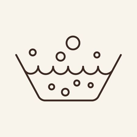Washing line icon. Hand washing, wash basin, washing instructions. Laundry concept. Vector illustration can be used for topics like service, housework, hygieneのイラスト素材