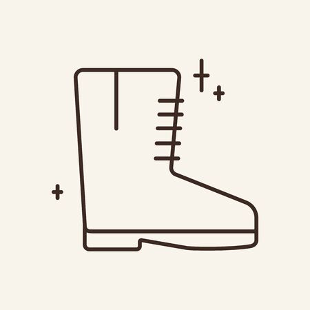 Cleaning shoes line icon. High boot, shoe shop, shoe repair shop. Laundry concept. Vector illustration can be used for topics like service, clothing, businessのイラスト素材