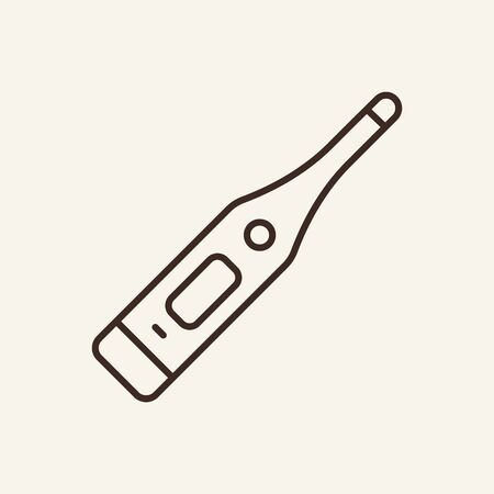 Thermometer line icon. Electronic device, medical tool, digital instrument. Medicine concept. Vector...