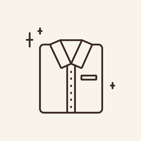 Cleaning shirt line icon. Folded shirt, launderette, dry-cleaning. Laundry concept. Vector illustration can be used for topics like service, clothing, houseworkのイラスト素材