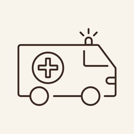 Ambulance car line icon. Van, transport, truck. Medicine concept. Vector illustration can be used for topics like emergency, hospital, first aidのイラスト素材
