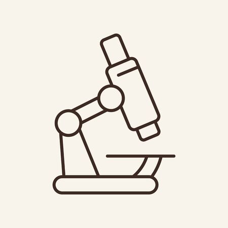 Microscope line icon. Laboratory, test, lens. Medicine concept. Vector illustration can be used for topics like lab research, biology, chemistryのイラスト素材