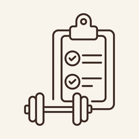 Sport plan line icon. Gym, exercise, regime. Sport concept. Vector illustration can be used for topics like sport, fitness, healthy lifestyleのイラスト素材