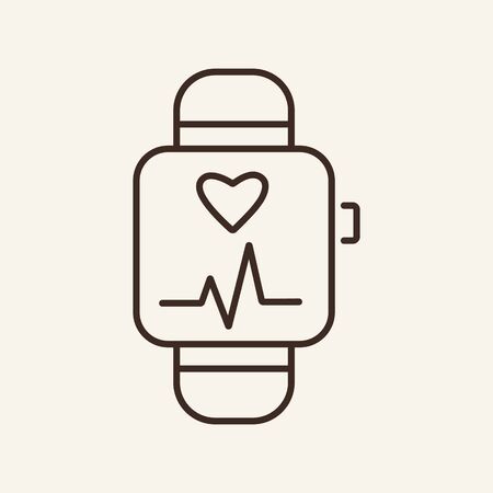 Sport watch line icon. Calories, exercise, control. Sport concept. Vector illustration can be used for topics like sport, fitness, healthy lifestyleのイラスト素材