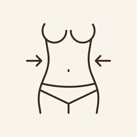 Losing weight line icon. Calories, diet, regime. Sport concept. Vector illustration can be used for topics like sport, fitness, healthy lifestyleのイラスト素材