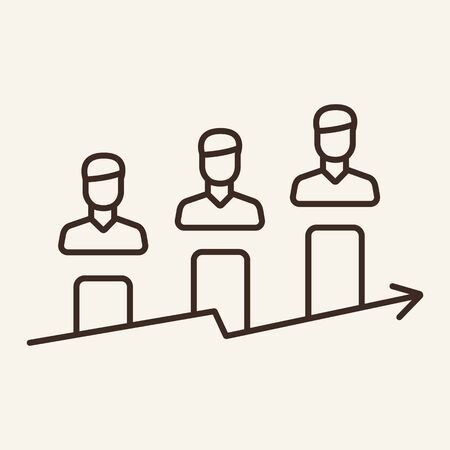 Career growth vector line icon. Career ladder, qualification, planning. Career growth concept. Vector illustration can be used for topics like communication, business, trainingのイラスト素材