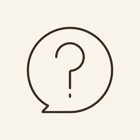 Question line icon. Round, speech bubble, communication. Doubt concept. Can be used for topics like uncertainty, problem, faqのイラスト素材