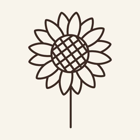 Sunflower line icon. Flower, plant, garden. Farming concept. Can be used for topics like agriculture, environment, ecologyのイラスト素材