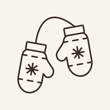 Mittens line icon. Winter, coziness, clothes. Winter concept. Vector illustration can be used for topics like winter activities, family vacation, holidaysのイラスト素材