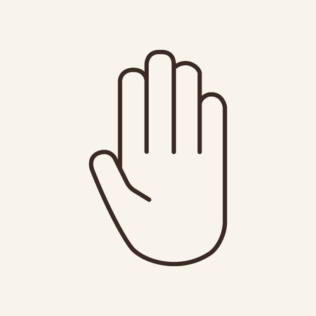 Hand line icon. Hand, waving, greeting. Gesturing concept. Vector illustration can be used for topics like communication, hand signals, mimingのイラスト素材