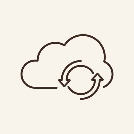 Cloud update line icon. Cloud, update, information. Cloud data concept. Vector illustration can be used for topics like IT, internet, data savingのイラスト素材