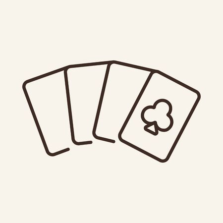Deck of cards line icon. Gambling, fortune, game. Casino concept. Vector illustration can be used for topics like gambling, business, advertisingのイラスト素材