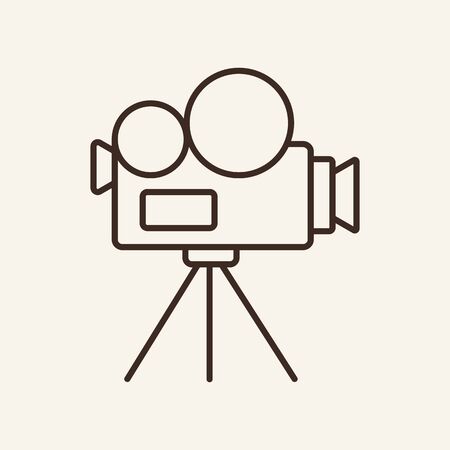 Video camera on tripod line icon. Television, multimedia, leisure. Cinema business concept. Vector illustration can be used for topics like cinematography, entertainment, leisureのイラスト素材