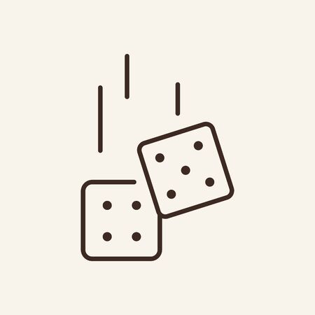 Dices line icon. Gambling, fortune, game. Casino concept. Vector illustration can be used for topics like gambling, business, advertisingのイラスト素材