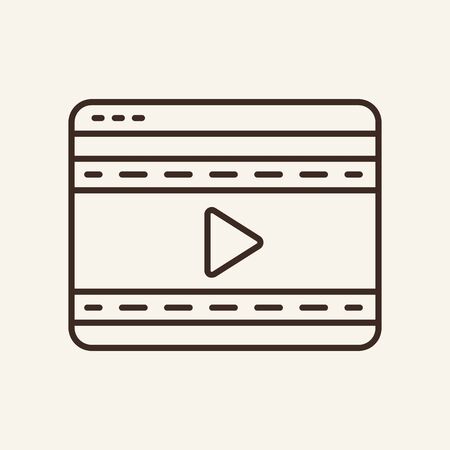 Online cinema line icon. Television, multimedia, leisure. Cinema business concept. Vector illustration can be used for topics like cinematography, entertainment, leisureのイラスト素材
