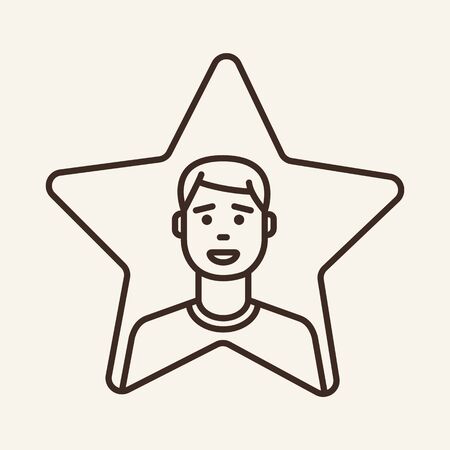 Favourite actor line icon. Television, multimedia, leisure. Cinema business concept. Vector illustration can be used for topics like cinematography, entertainment, leisureのイラスト素材