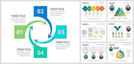 Colorful finance or management concept infographic charts set. Business design elements for...