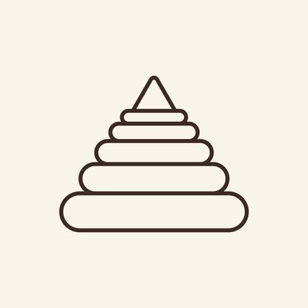 Childish pyramid outline. Education concept. Flat vector. Thin line icon. Toy. Illustration can be used for web design, user interface, printing, advertisingのイラスト素材