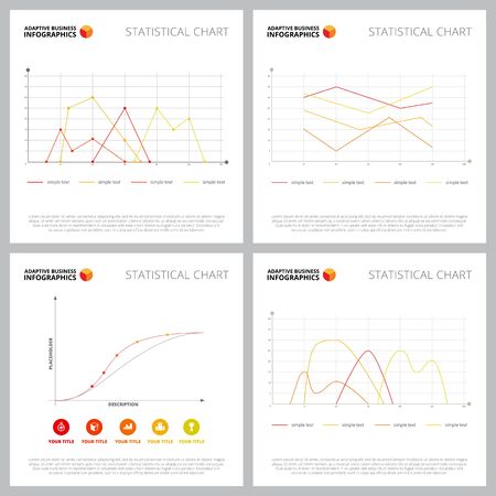 Modern infographic composition set can be used for web design, presentation slide, finanacial reports. Business and finance concept with line chartsのイラスト素材