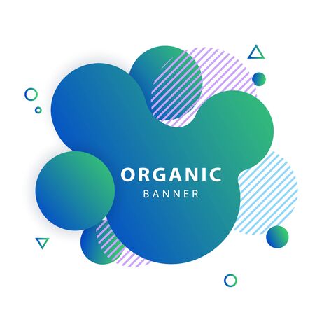 Layered fluid blue blobs. Design template, flyer or presentation. Modern style vector illustrationのイラスト素材