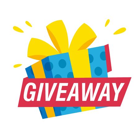 Giveaway banner template. Present and text on white background. Can be used for leaflets, brochures,...