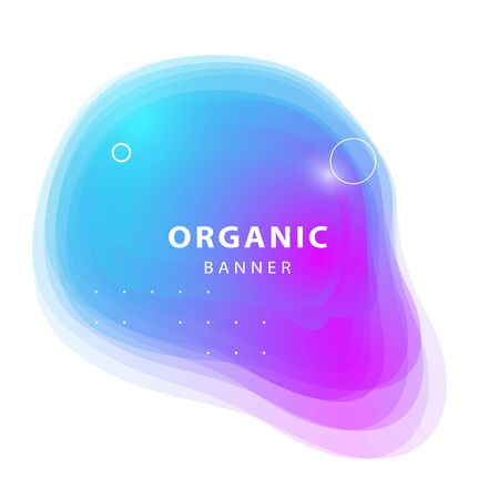 Neon abstract overlaid elements. Fluid shapes, gradient colors, transparent layers. Template for posters, flyers, banners. Vector illustrationのイラスト素材