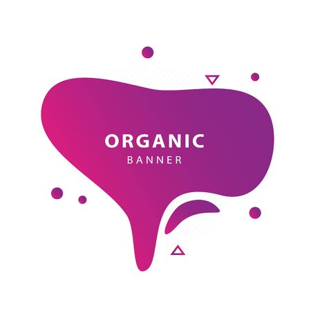 Purple abstract fluid shape. Flowing liquid form, flux elements, wavy organic lines. Template for posters, flyers, banners. Vector illustrationのイラスト素材