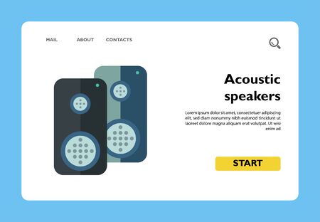 Multicolored vector icon of two acoustics speakersのイラスト素材