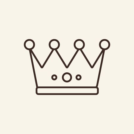 Crown thin line icon. Concept of chess game badge like victory, magnificent or grand and birthday fashion. Vector illustration symbol elements for web design and apps.のイラスト素材