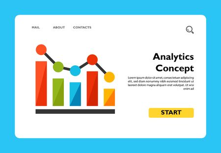 Icon of multicolored business financial graph declining. Analytics, decline, financial graph. Business concept. Can be used for topics like business, analytics, financeのイラスト素材