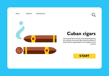 Icon of Cuban cigars. Tobacco, smoking, luxury. Addiction concept. Can be used for topics like healthcare, lifestyle, nicotineのイラスト素材