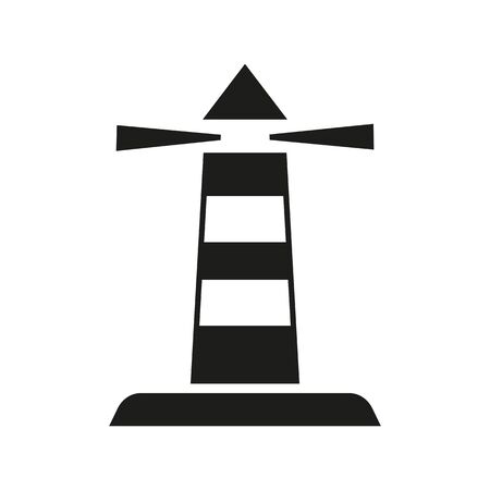 Icon of lighthouse tower. Signal, beacon, navigational aid, marine. Transportation concept. Can be used for topics like traveling, sea, buildingの写真素材