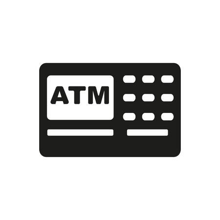 Simple icon of ATM screen with keypad. Payment, cash, exchange. Money concept. Can be used for topics like banking, finance, businessの写真素材