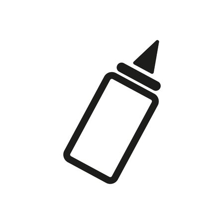 Icon of mustard bottle. Condiment, sauce, container. Allergy concept. Can be used for topics like cafe, food, menuの写真素材