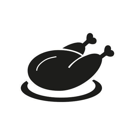 Icon of grilled chicken. Dish, meat, recipe. Kitchen concept. Can be used for topics like gourmet, menu, cookingの写真素材