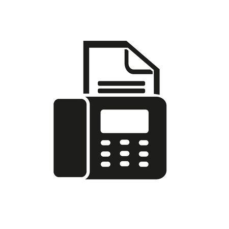 Simple icon of fax with document. Printer, scanner, copier. Fax concept. Can be used for topics like business, technology, office equipmentの写真素材