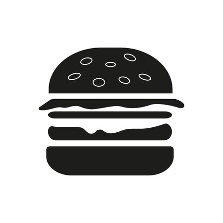 Icon of juicy hamburger. Dinner, eating, restaurant. Kitchen concept. Can be used for topics like fast food, unhealthy food, restaurantの写真素材