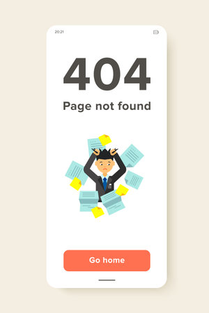 Businessman in pile of office papers tearing his hair out. Papers, stress, work. Overwork concept. Can be used for topics like business, paperwork, management.のイラスト素材