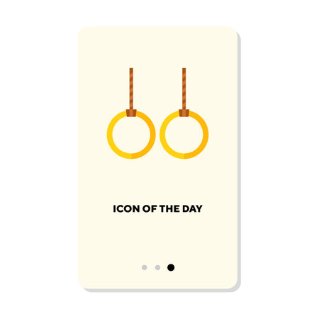 Sport rings for artistic gymnastics flat vector icon. Acrobatic equipment and tools isolated vector illustration. Competition, professional sport, achievement concept for web design and appsのイラスト素材