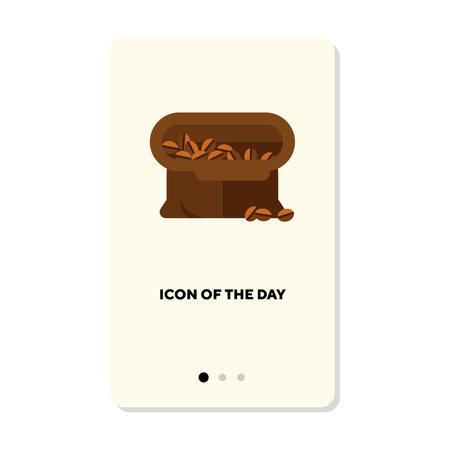Sack with coffee beans on white background. Coffee making cartoon illustration. Coffee shop concept. Vector illustration symbol elements for web design and appsのイラスト素材