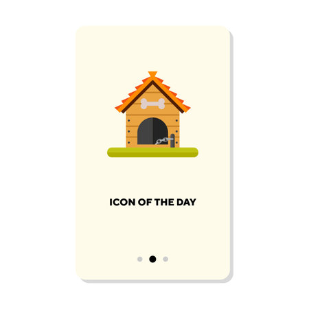 Dog kennel flat icon. Kennel isolated vector sign. Pets and animals concept. Vector illustration symbol elements for web design and appsのイラスト素材