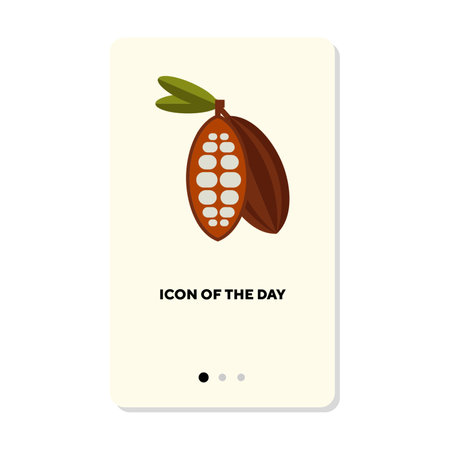 Exotic nuts or cocoa beans flat icon. Cacao, dessert, nutrition isolated vector. Food and health concept. Vector illustration symbol elements for web design and appsのイラスト素材