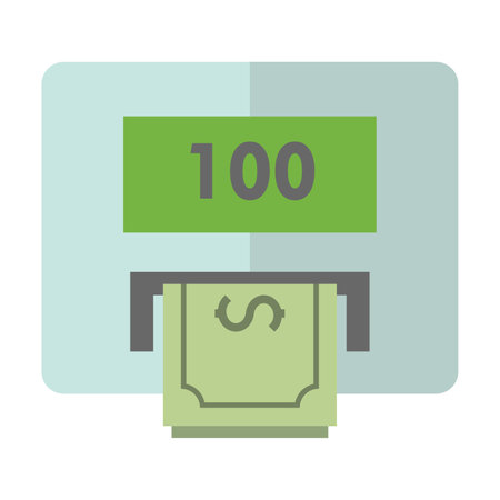 Cash machine for counting paper money. Devices for accounting and trade cartoon illustration. Business and finance concept. Colored flat vector isolated on white backgroundのイラスト素材
