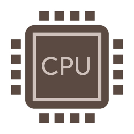 Computer central processing unit. Modern high tech electronic device cartoon illustration....