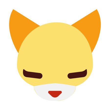 Head of fluffy domestic cat. Muzzle of domestic animal cartoon illustration. Pets concept. Sketchy geometric character, mascot. Colored flat vector isolatedのイラスト素材